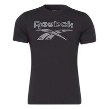 Reebok Identity Big Logo Camo Short Sleeve Shirt, Black 